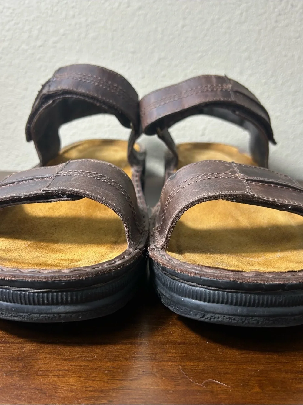 Naot Sandals Mens Size EU 47 US 14 Balkan Brown Leather Hook & Loop Comfy Ortho